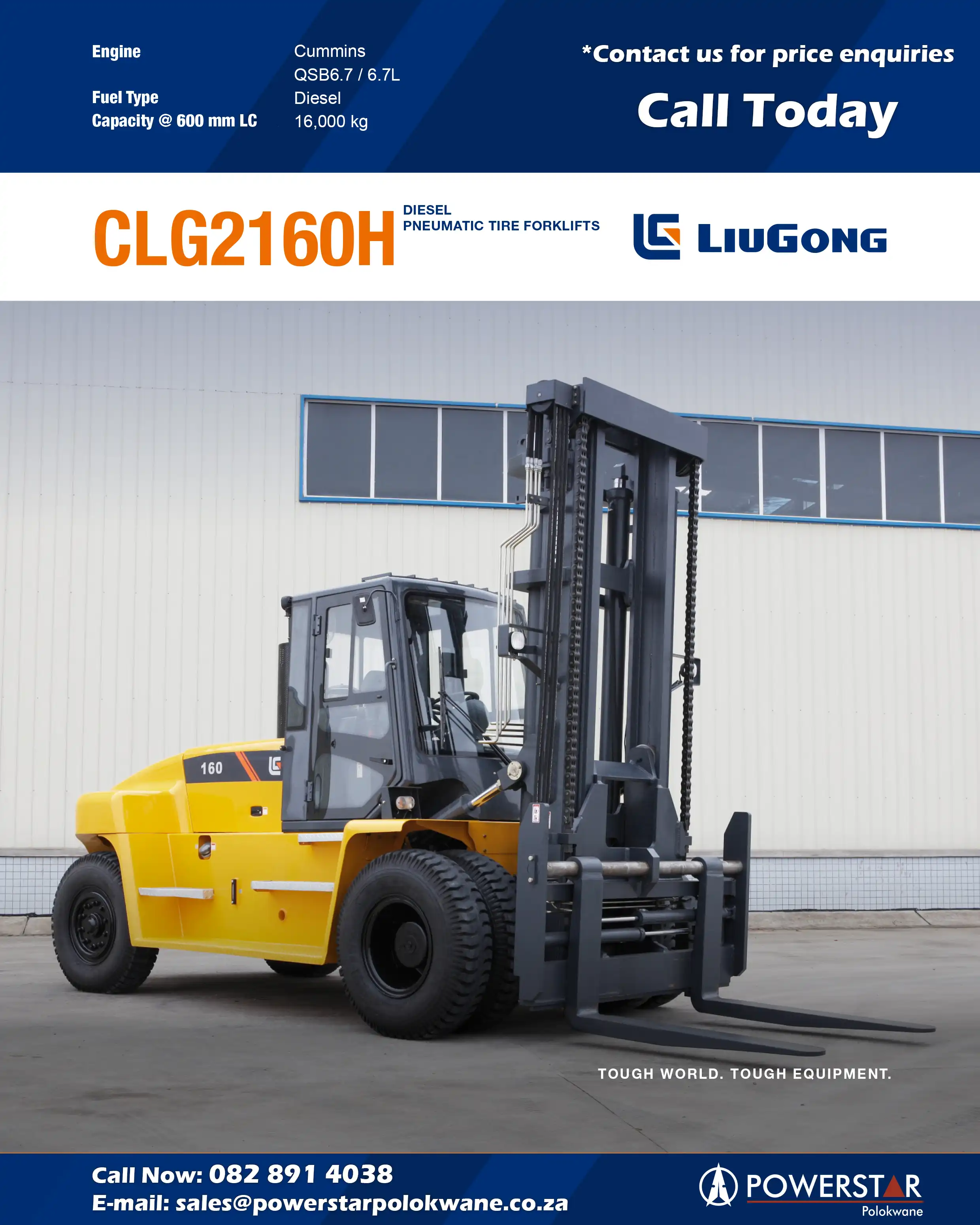 CLG2160H Liugong Forklifts Polokwane
